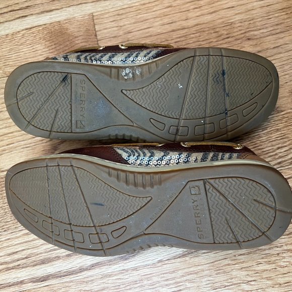 Sperry Sequin Leopard Boat Shoes Size 5.5 - Picture 6 of 10